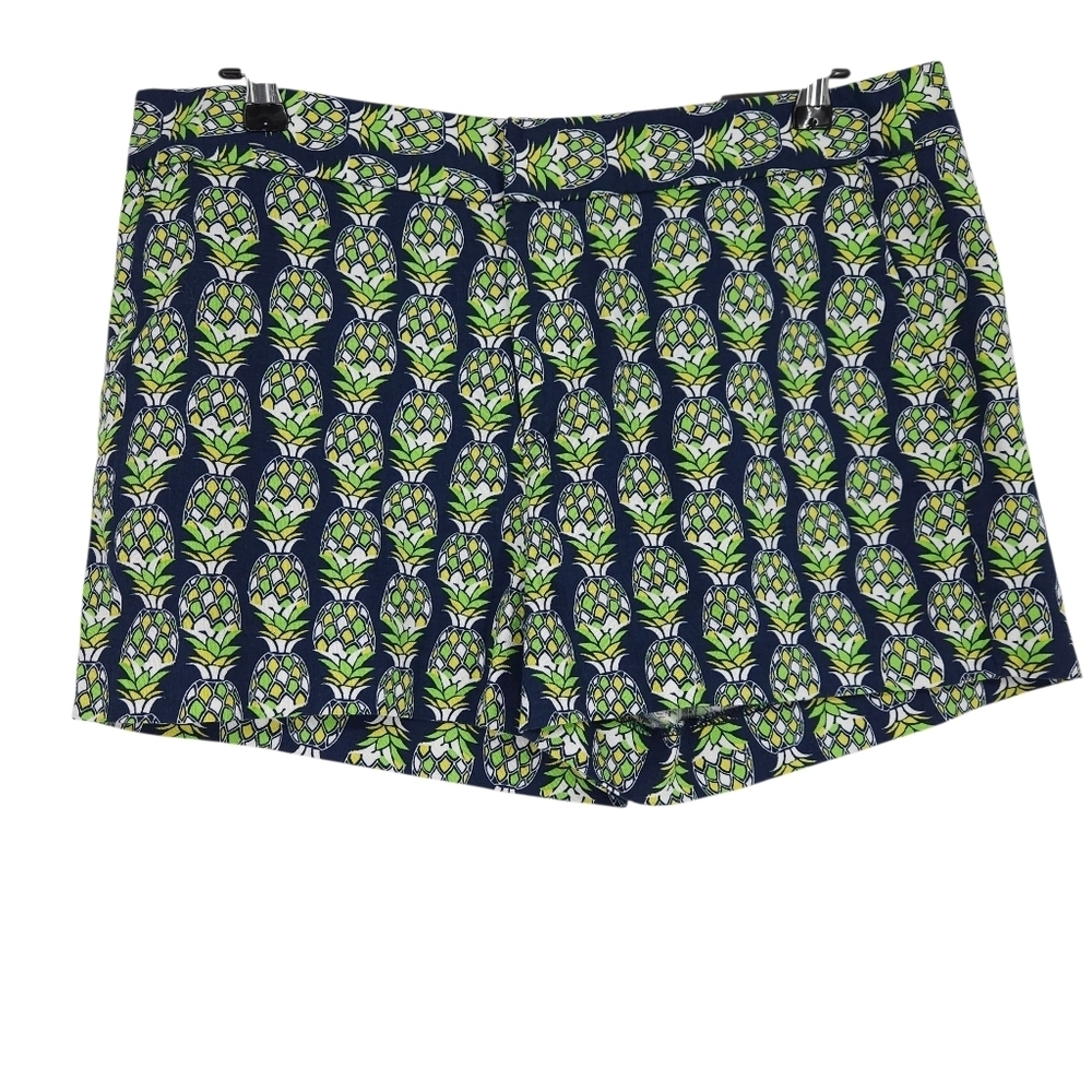 Banana Republic Shorts Navy Blue Pineapple Print High Rise Chino 12